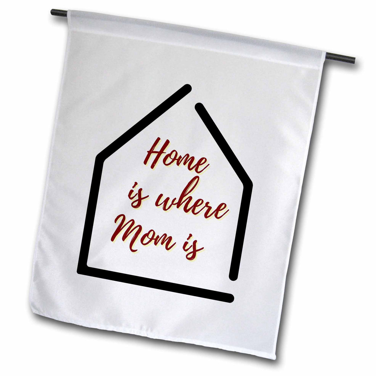 3dRose 3dRose Mary Aikeen- Mothers Day - Text of Home is Where Mom Is - Flags (fl-385023)