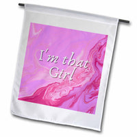 3dRose Cute Pink Background with Text Im That Girl - Flags (fl-385040)