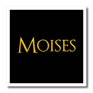 3dRose Moises Well Known Man Name in The USA. Yellow on Black... - Iron on Heat Transfers (ht_348727)
