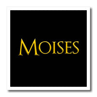 3dRose Moises Well Known Man Name in The USA. Yellow on Black... - Iron on Heat Transfers (ht_348727)