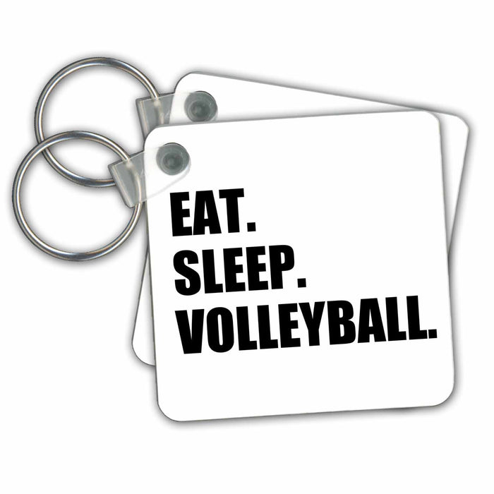 Key Chain - Eat Sleep Volleyball - black text - beach volley ball player sport fan Eat Sleep series