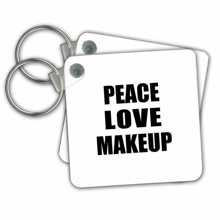 Key Chain - Peace Love and Makeup. Things that make me happy - make-up artist gift Happiness is