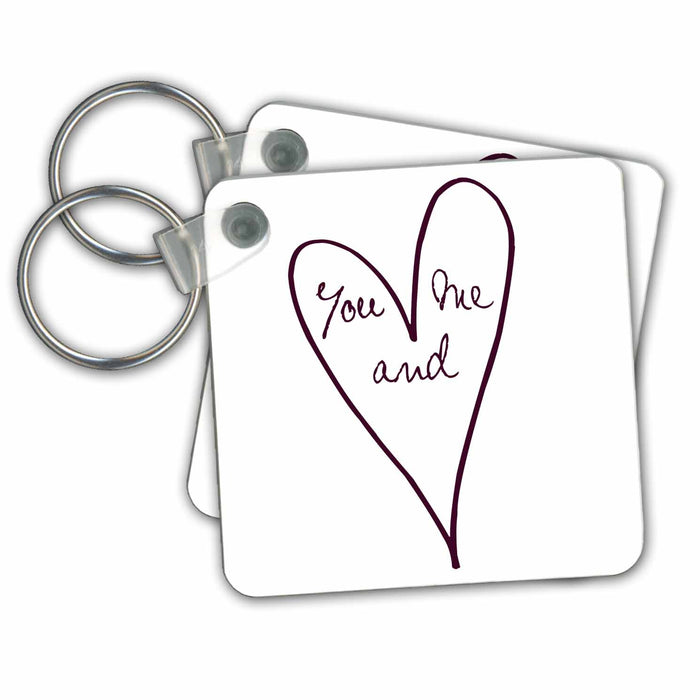 Key Chain - You and Me Heart PS Love