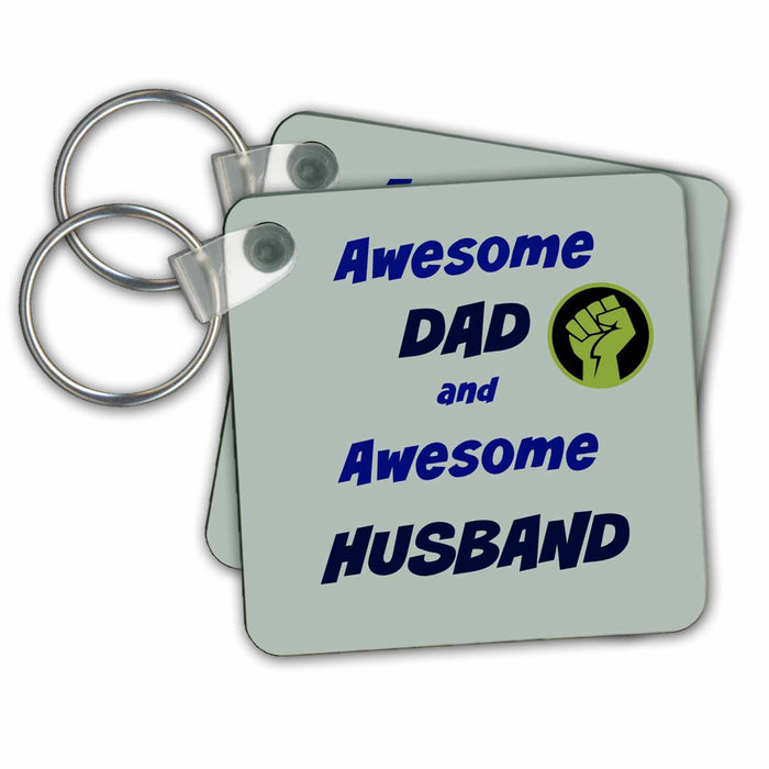 Key Chain - Awesome dad and awesome husband Funny Quotes