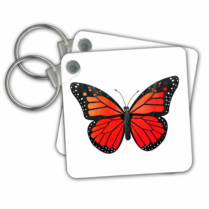 Key Chain - Red Monarch Butterfly Designs Butterflies