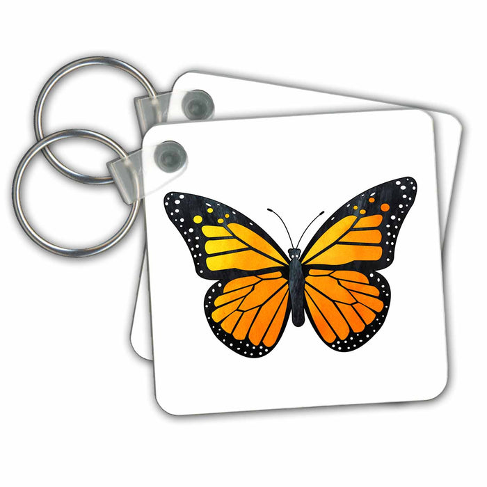 Key Chain - Orange Monarch Butterfly Designs Butterflies