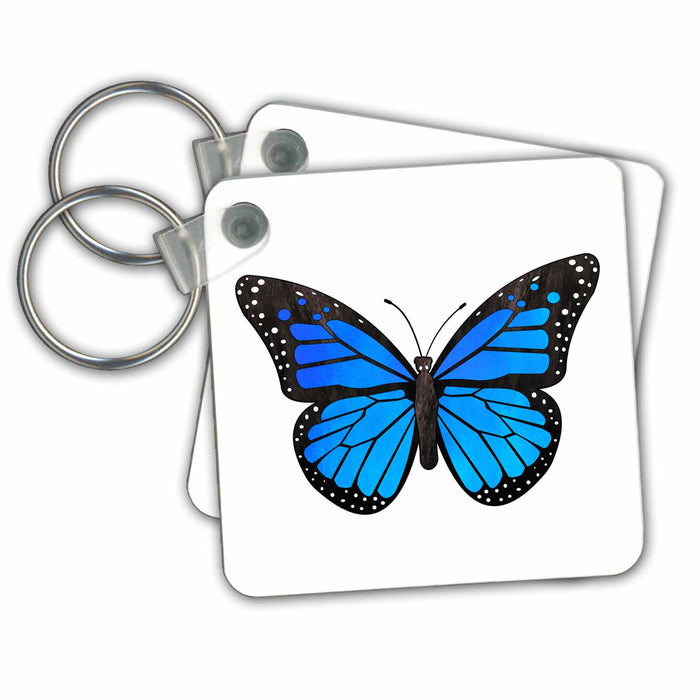 Key Chain - Blue Monarch Butterfly Designs Butterflies