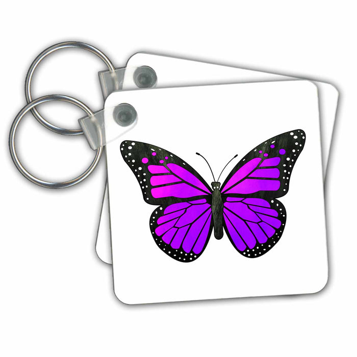 Key Chain - Purple Monarch Butterfly Designs Butterflies