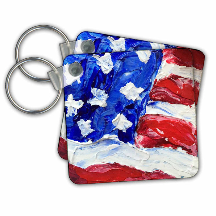 Key Chain - Picture of the US Flag A.TorresArtPatriotic