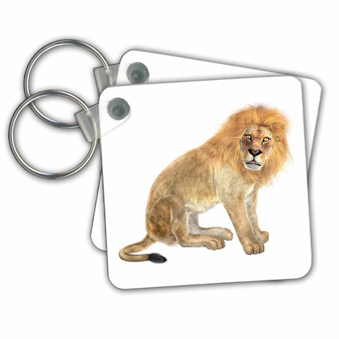 Key Chain - Male Lion Turning Graphics Animal