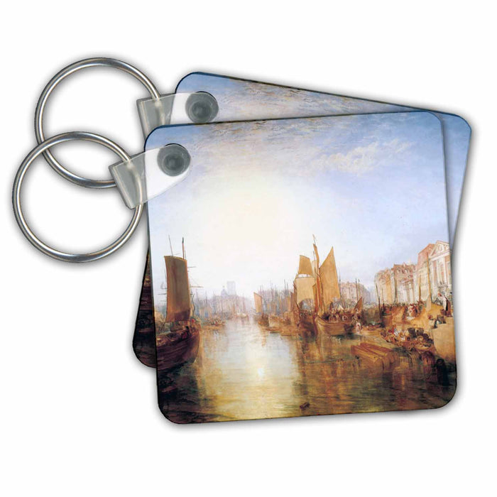 set of 6 Key Chains - The Harbor of Dieppe by Joseph Mallord William Turner 1826 BLN Paintings of Paris, Rome, London