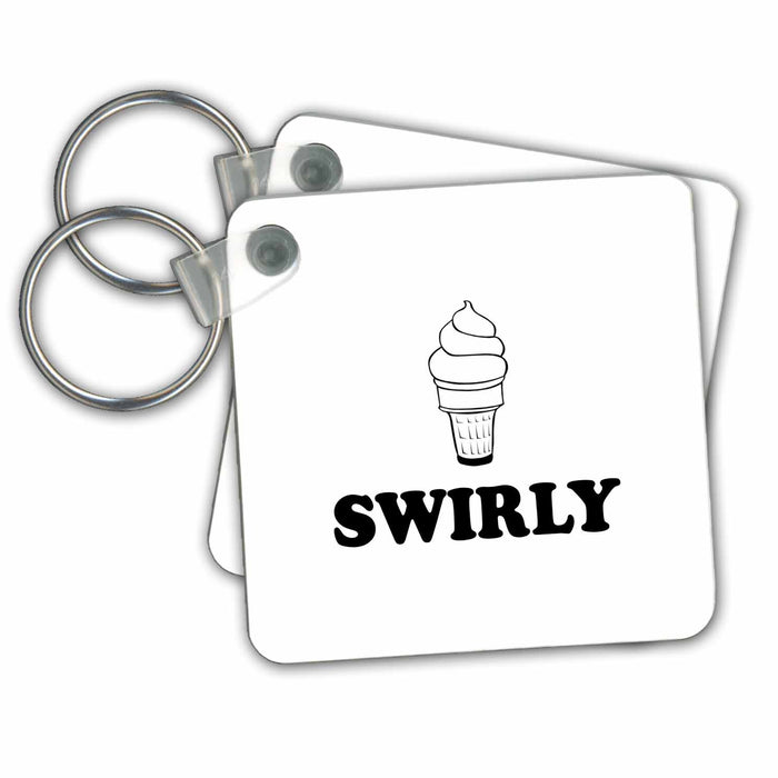 set of 6 Key Chains - SWIRLY ICE CREAM CONE Anne Collections Quotes