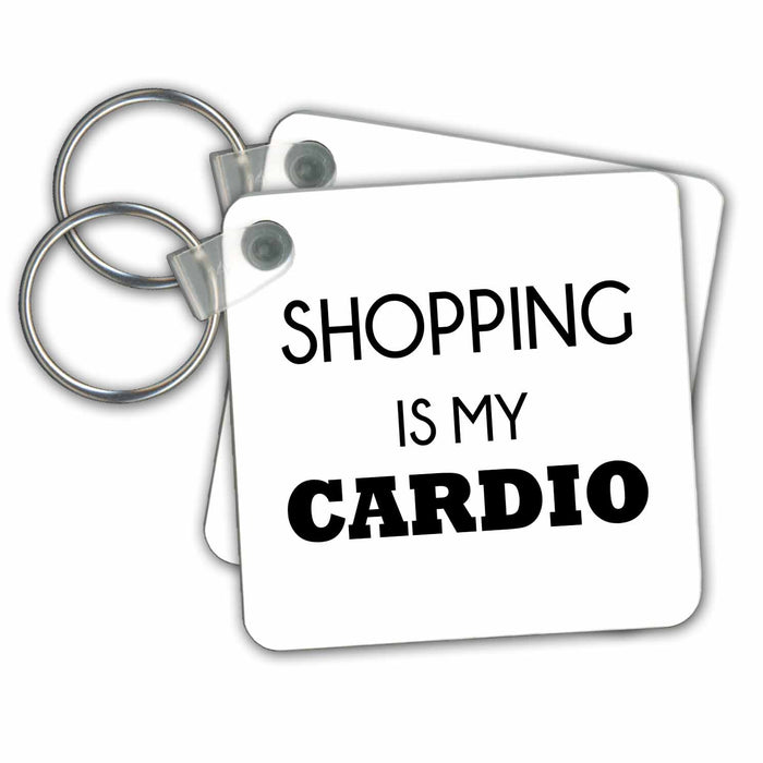 set of 6 Key Chains - SHOPPING IS MY CARDIO Anne Collections Quotes