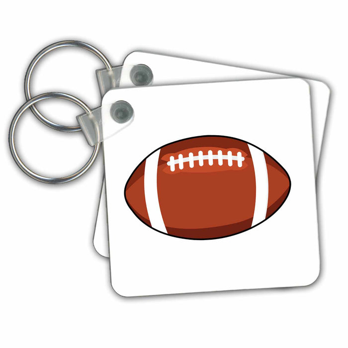 set of 6 Key Chains - Print of a Football Designs Sports