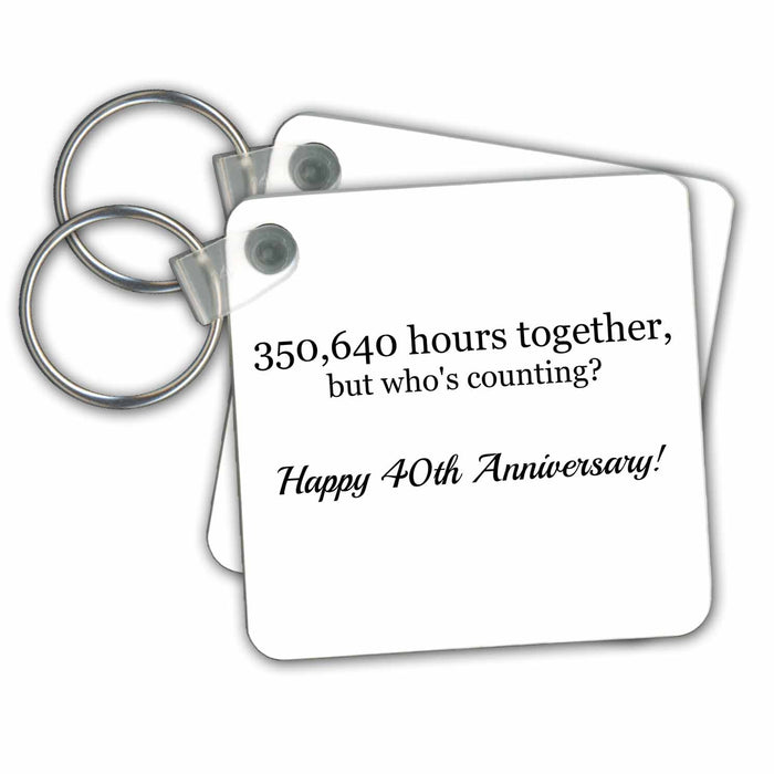 Key Chain - Happy 40th Anniversary - 350640 hours together BrooklynMeMe Anniversary