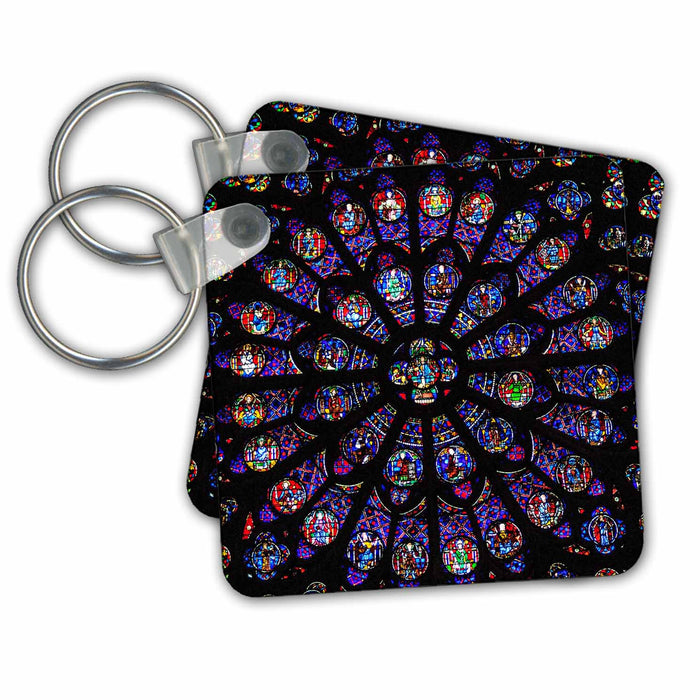 Key Chain - South Rose Window of Notre Dame Cathedral in Paris 2 Travel - France