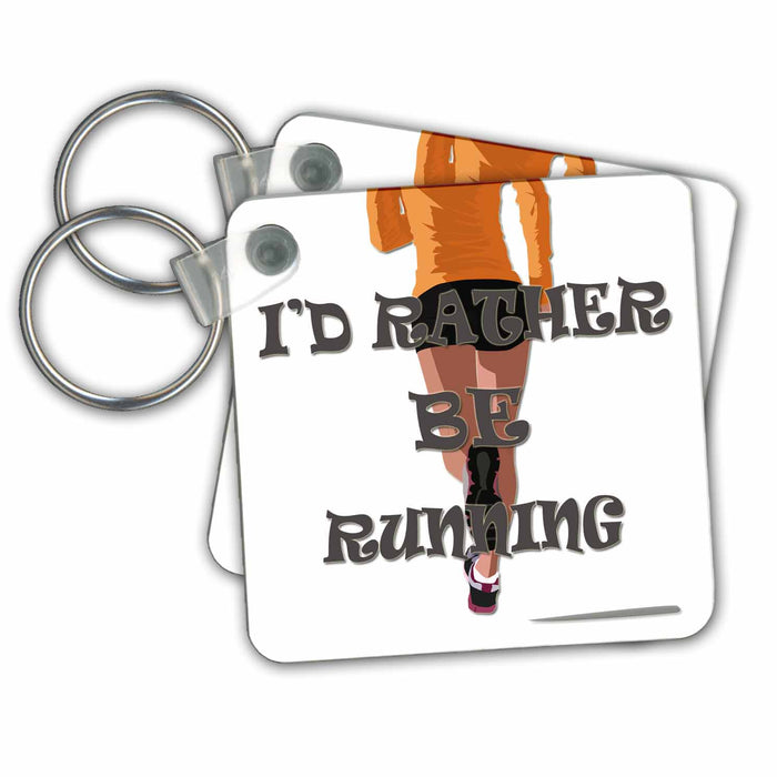 Key Chain - Id rather be running. Sport. Gym. Health. Fitness