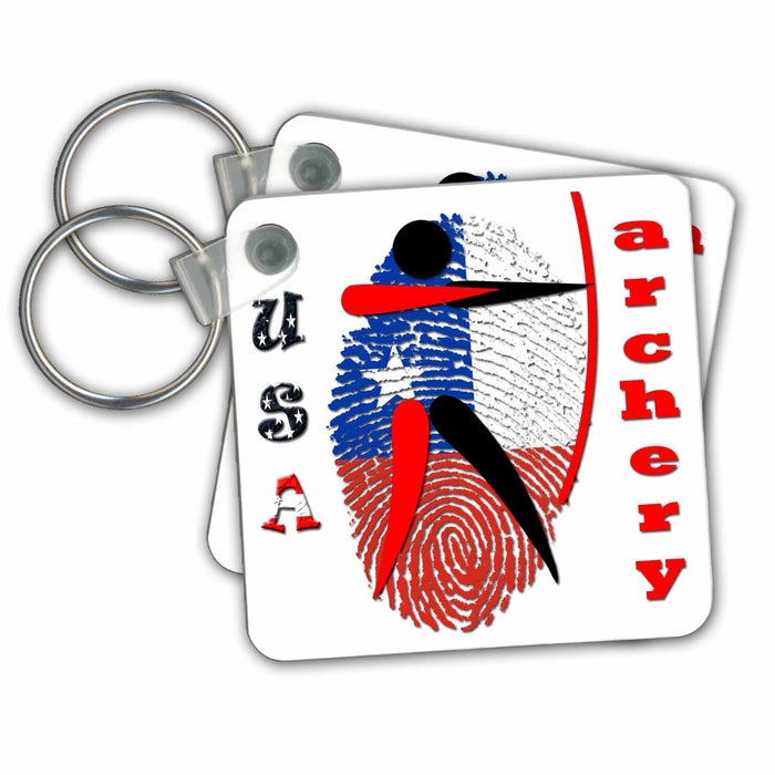 Key Chain - USA Archery. Sport. Score. Game. Win. Champion. Sport Quotes