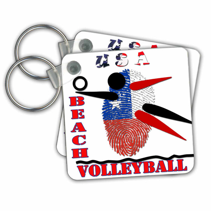 Key Chain - USA Beach Volleyball. Win. Score. Champion. Sport Quotes