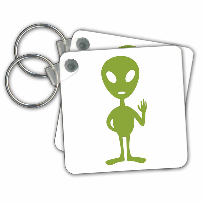 Key Chain - Alien, picture of a green alien on a white background Xander funny quotes