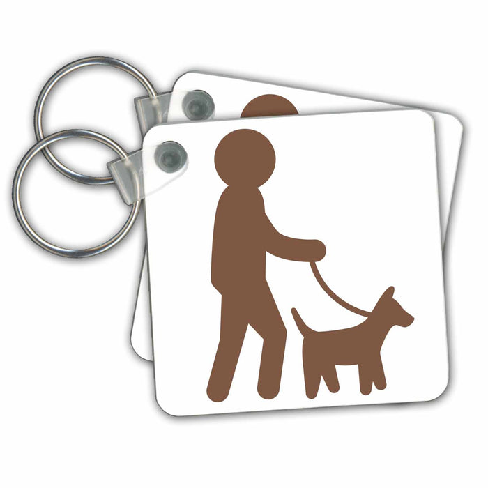 Key Chain - Dog walker, picture of a man walking a dog on a white background Xander inspirational images