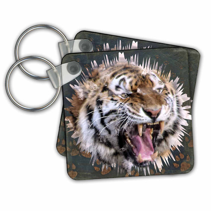 Key Chain - Jungle Tiger Digitally rendered and enhanced art Wild Cats