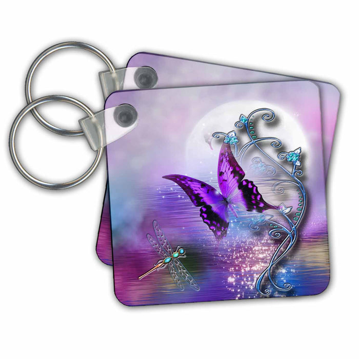 Key Chain - Butterfly Dragonfly, and Magical accents Fantasy