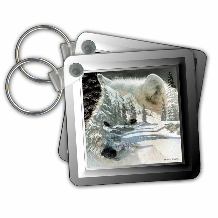 Key Chain - Spirit Of The Wilderness White Wolf Wildlife Designs