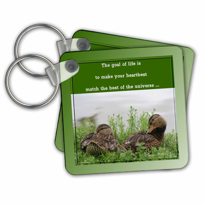 Key Chain - Female Mallards Quote Photography Art Designs