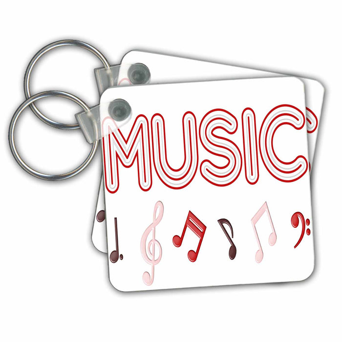 Key Chain - Music With Musical Notes Illustration Illustrations