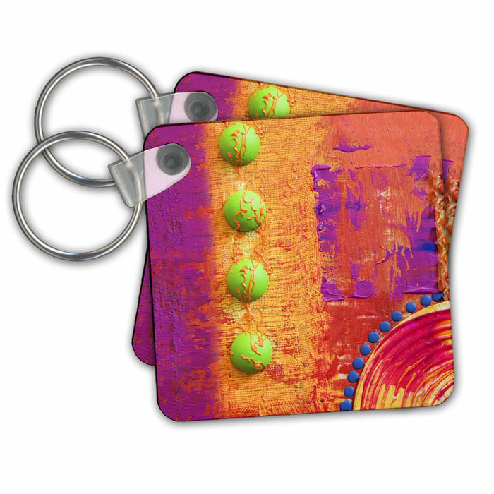 Key Chain - Abstract Modern Painting With Elements Art Illustration