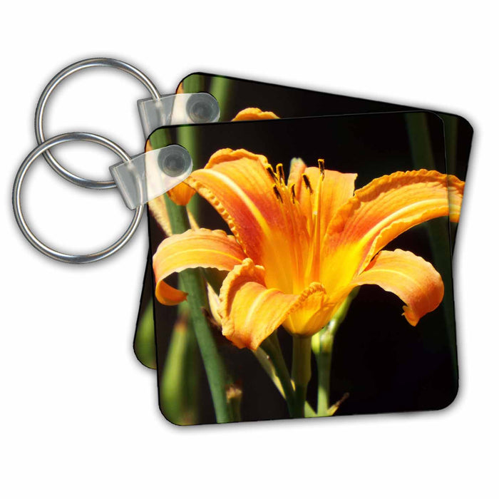 Key Chain - Beautiful Orange Tiger Lily Florals