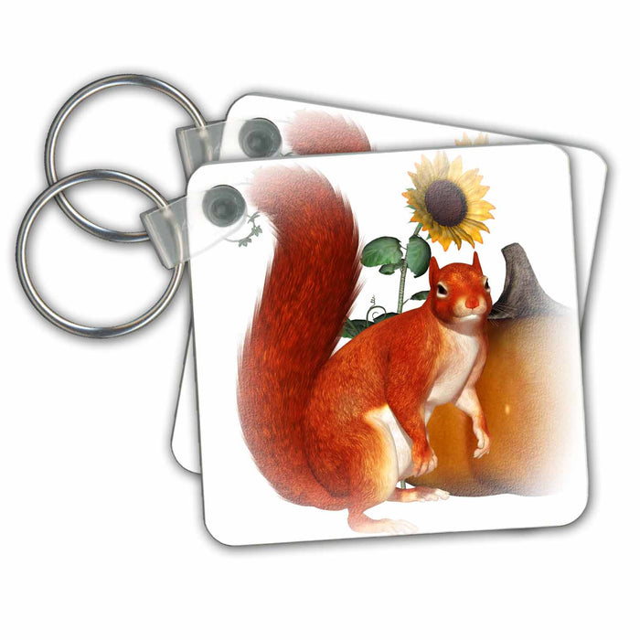 Key Chain - Autumn Squirrel Squirrels