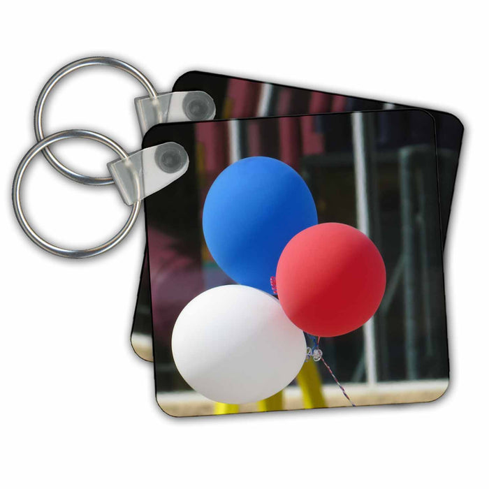 Key Chain - Balloons in red white and blue to celebrate anything worth celebrating Balloons in Red White and Blue