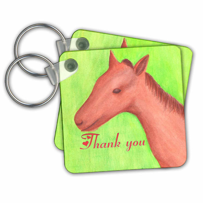 Key Chain - Colt Horse Pony Thank You sArt Thank You