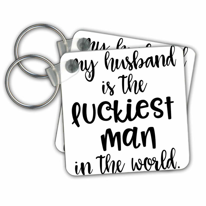 Key Chain - My Husband Is the Luckiest Man Ever - Funny Wedding Gift s Photos - Funny Quotes