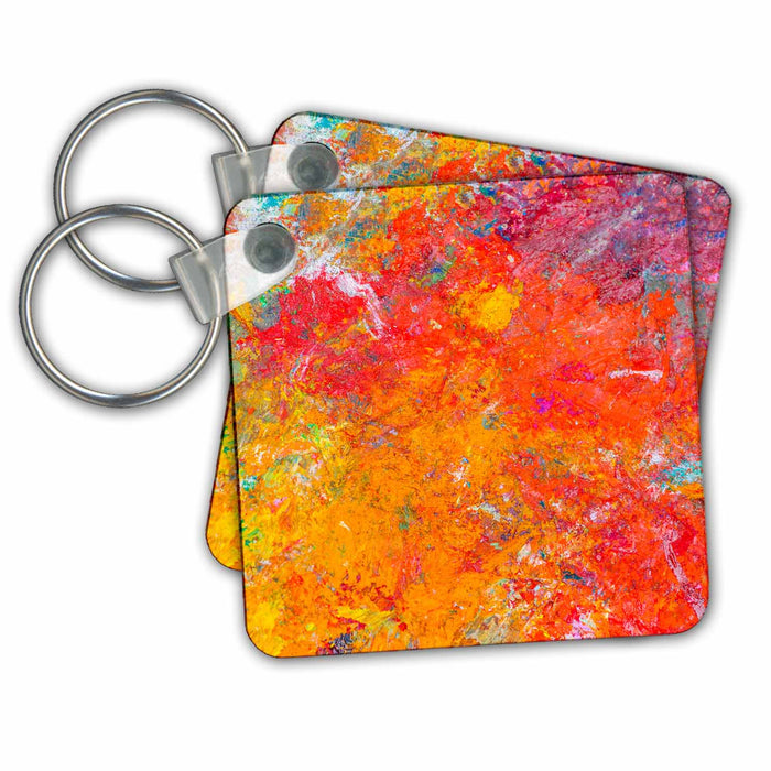 Key Chain - Red and orange color abstract of artistic palette Alexis Photography - Abstracts