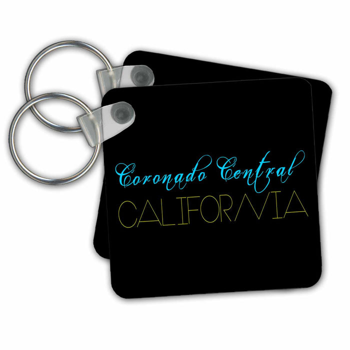 Key Chain - American Beaches - Coronado Central Beach, California, blue, yellow Alexis Design - American Beaches