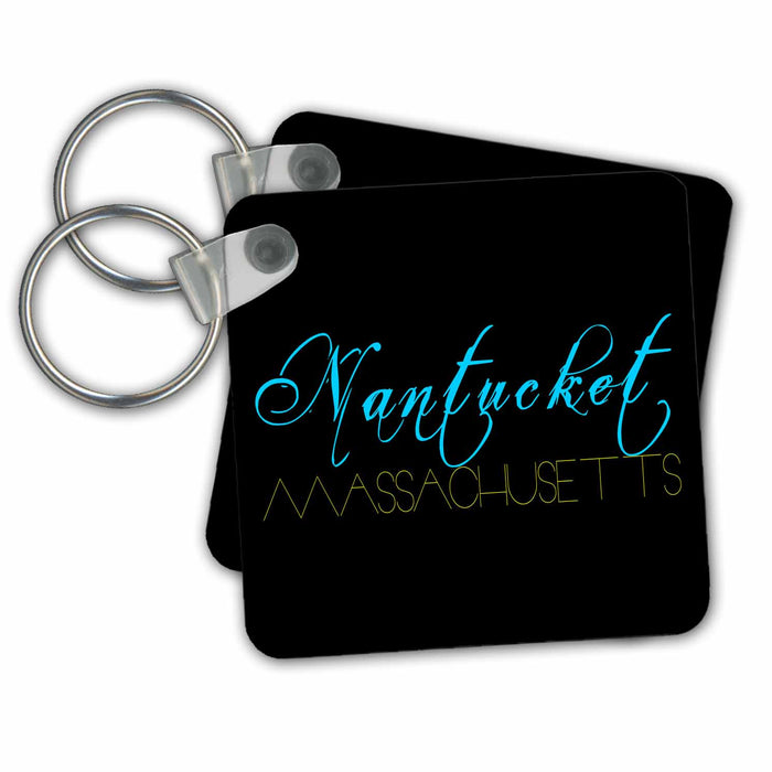 Key Chain - American Beaches - Nantucket Surfside Beach, Massachusetts, yellow Alexis Design - American Beaches