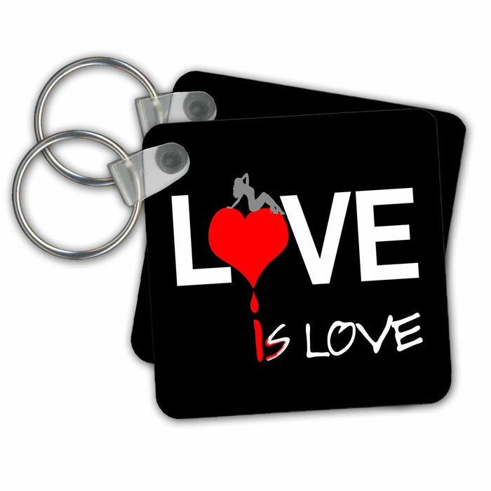 Key Chain - Love Is Love for men on black background Alexis Design - Love