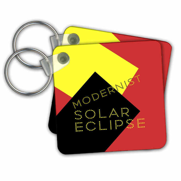 Key Chain - Modernist Solar Eclipse Art Alexis Design - Art