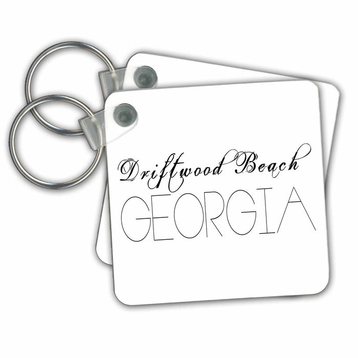 Key Chain - American Beaches - Driftwood Beach, Georgia on white Alexis Design - American Beaches