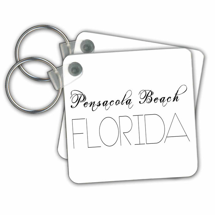 Key Chain - American Beaches - Pensacola Beach, Florida on white Alexis Design - American Beaches