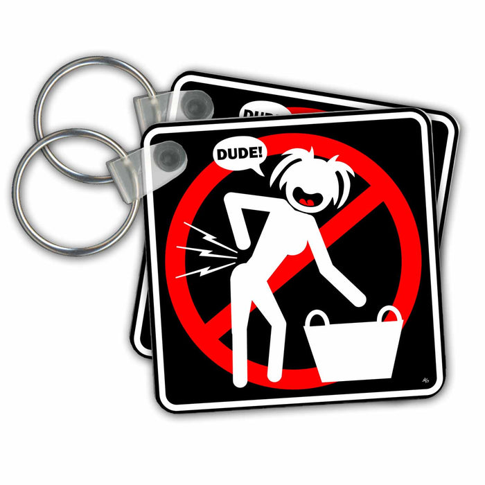 Key Chain - HAZARDS laundry hazard black sign 1 SCREAMNJENNY Urban Hazards