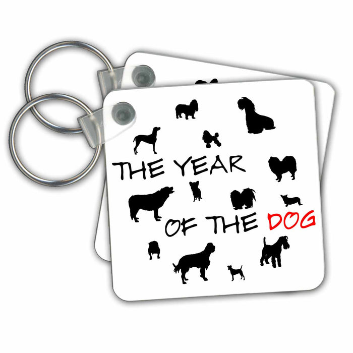 Key Chain - The year of the dog design on white background Alexis Design - Conceptual