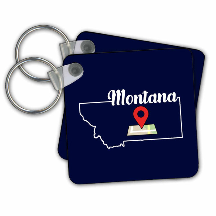 Key Chain - Visiting Montana Here State Outline Travel Marker 2 Travel – North America