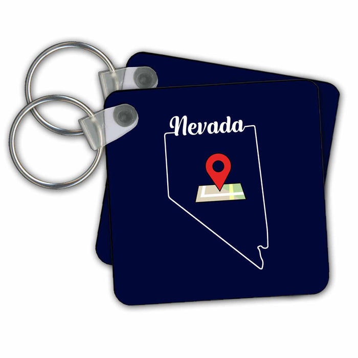 Key Chain - Visiting Nevada Here State Outline Travel Marker 2 Travel – North America