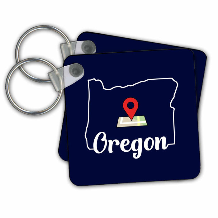 Key Chain - Visiting Oregon Here State Outline Travel Marker 2 Travel – North America