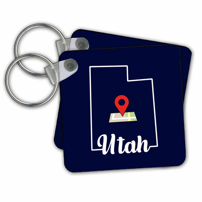 Key Chain - Visiting Utah Here State Outline Travel Marker 2 Travel – North America