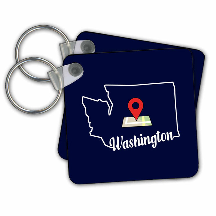 Key Chain - Visiting Washington the State Here State Outline Travel Marker 2 Travel – North America